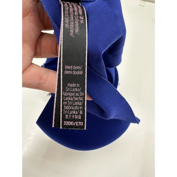 Victorias Secret Womens Bra Size 32DD Lined Demi Royal Blue Adjustable - Picture 7 of 15